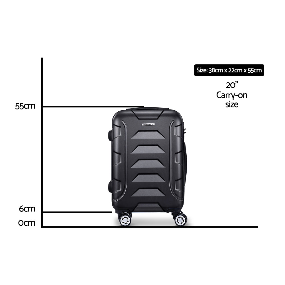 Wanderlite 20 Luggage Travel Suitcase Set Trolley Hard Case Strap Lightweight"