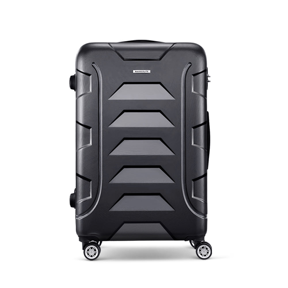 Wanderlite 28 Luggage Suitcase Travel Hardcase Trolley Hard Case Black"