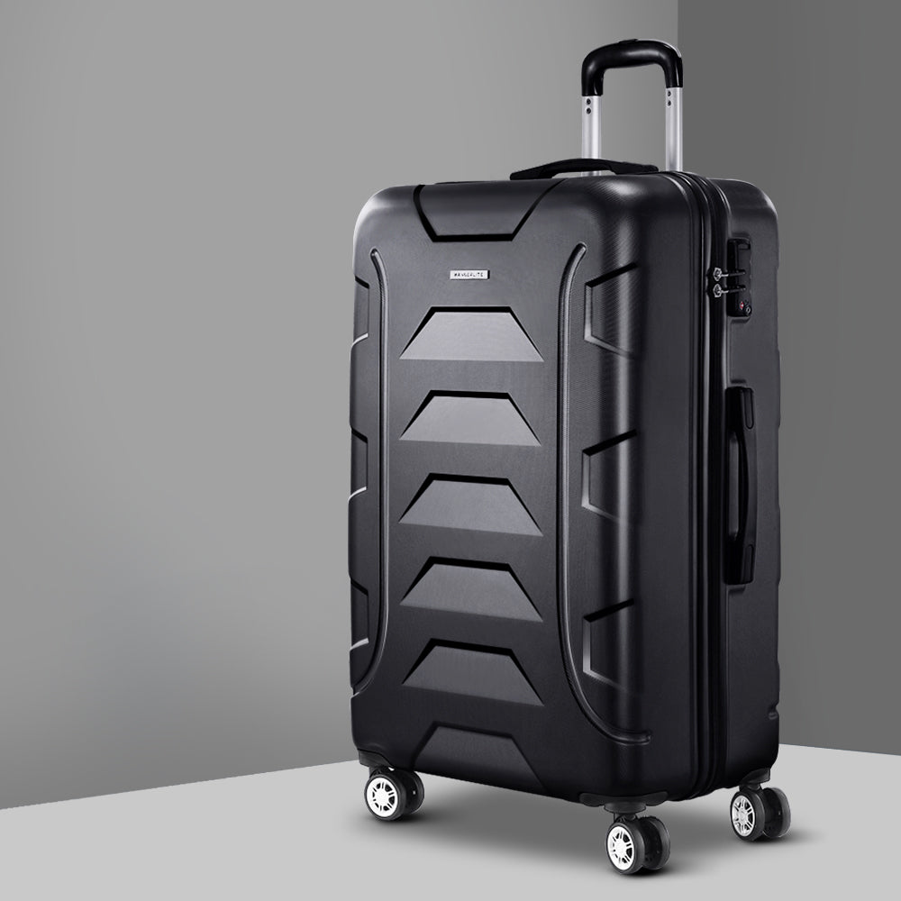 Wanderlite 28 Luggage Suitcase Travel Hardcase Trolley Hard Case Black"