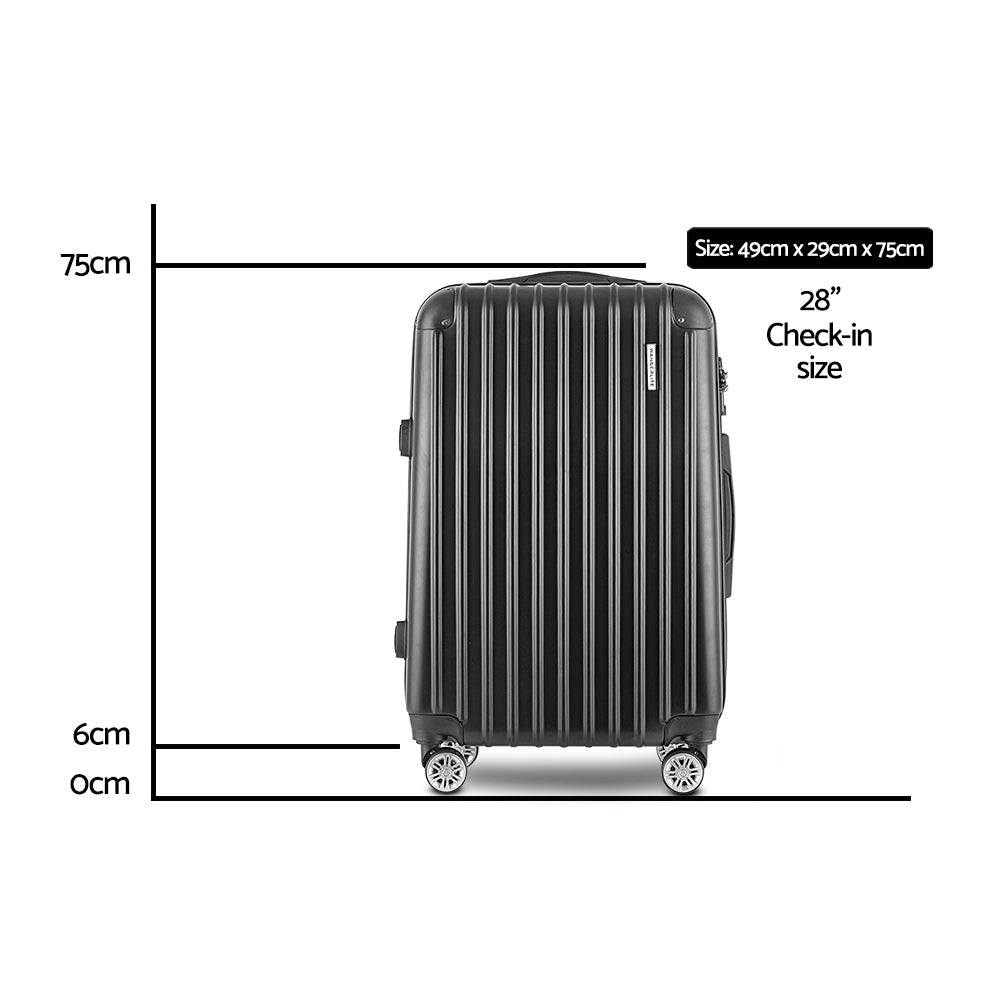 Wanderlite 28 Luggage Suitcase Hardcase Carry On Trolley Set Travel"