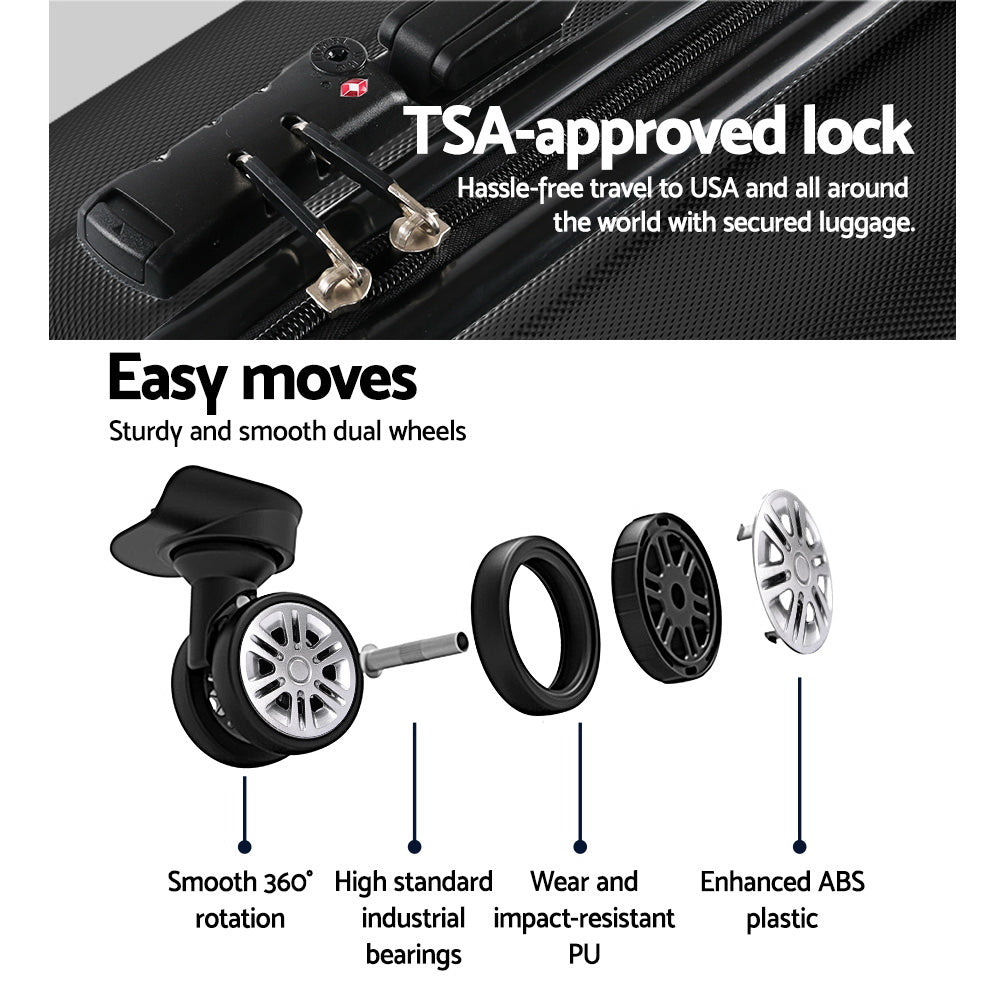 Wanderlite 28 Luggage Suitcase Hardcase Carry On Trolley Set Travel"