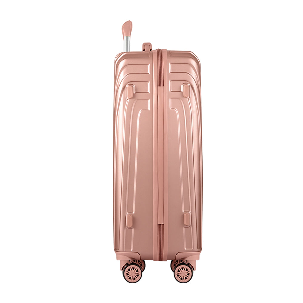 Wanderlite Luggage Set 3pc Suitcase Hardcase Trolley Travel Pink
